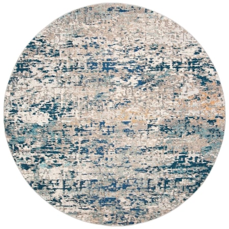 Safavieh 12 x 12 ft. Madison 460K Power Loomed Round Area Rug; Grey & Blue MAD460K-12R